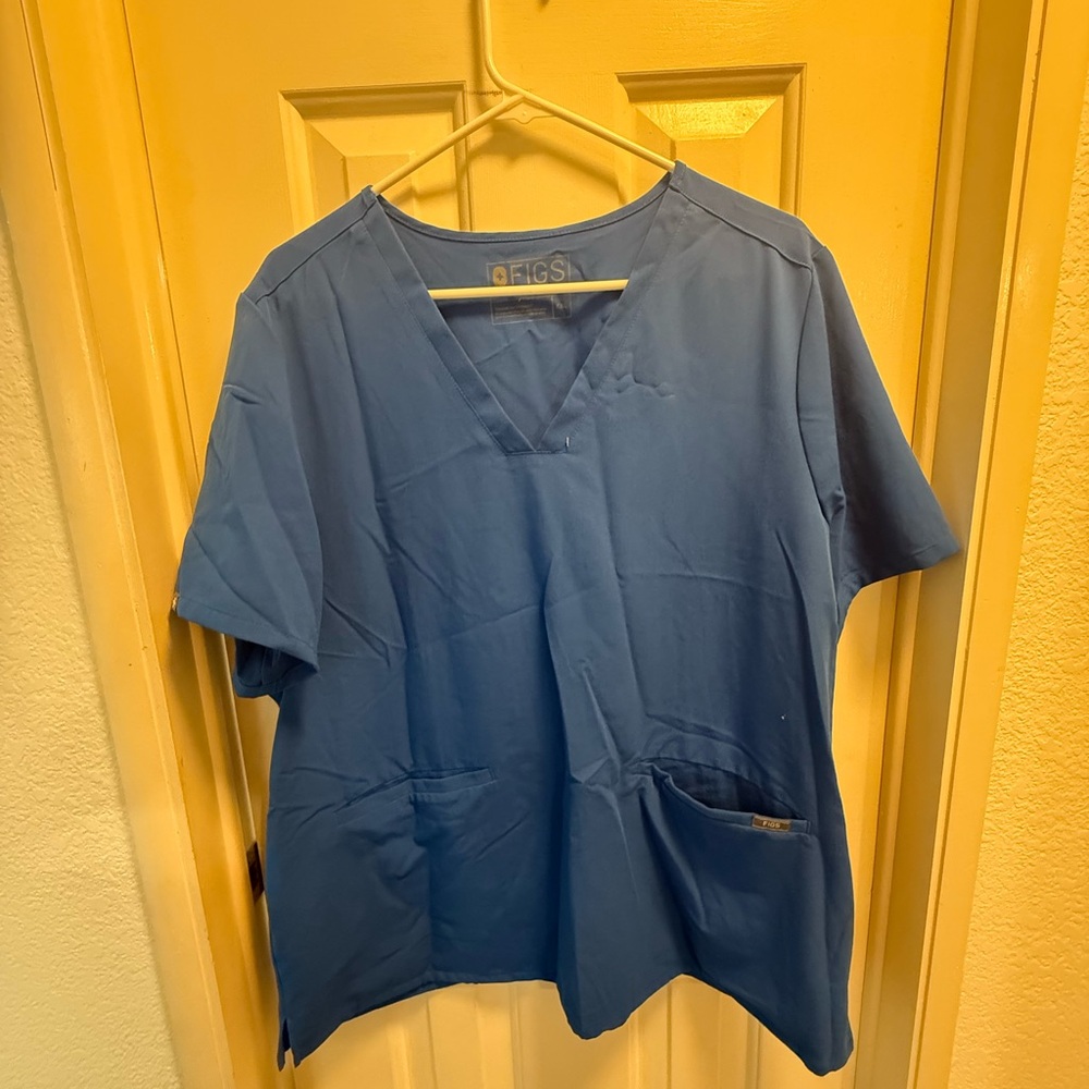 Figs Royal Blue V-Neck Scrub Top